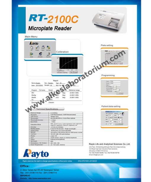 Rayto RT2100C Microplate Reader Alkeslaboratorium