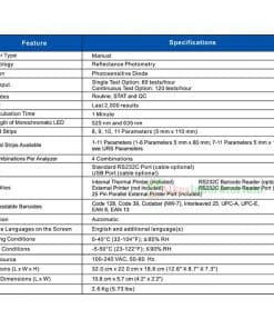 Verify-U120-Urine-Analyzer---Alkeslaboratorium-Spesifikasi